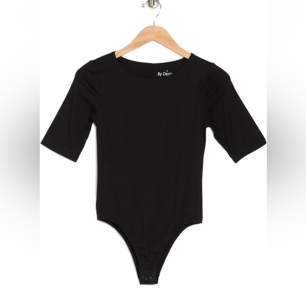 Crew Neck Elbow Sleeve Bodysuit